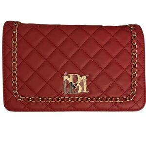 BADGLEY MISCHKA Quilted Crossbody braided chain Red Large